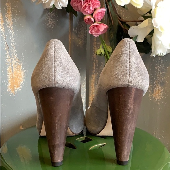 Cole Haan Grey Suede Wood Heels๐บ - Picture 4 of 12
